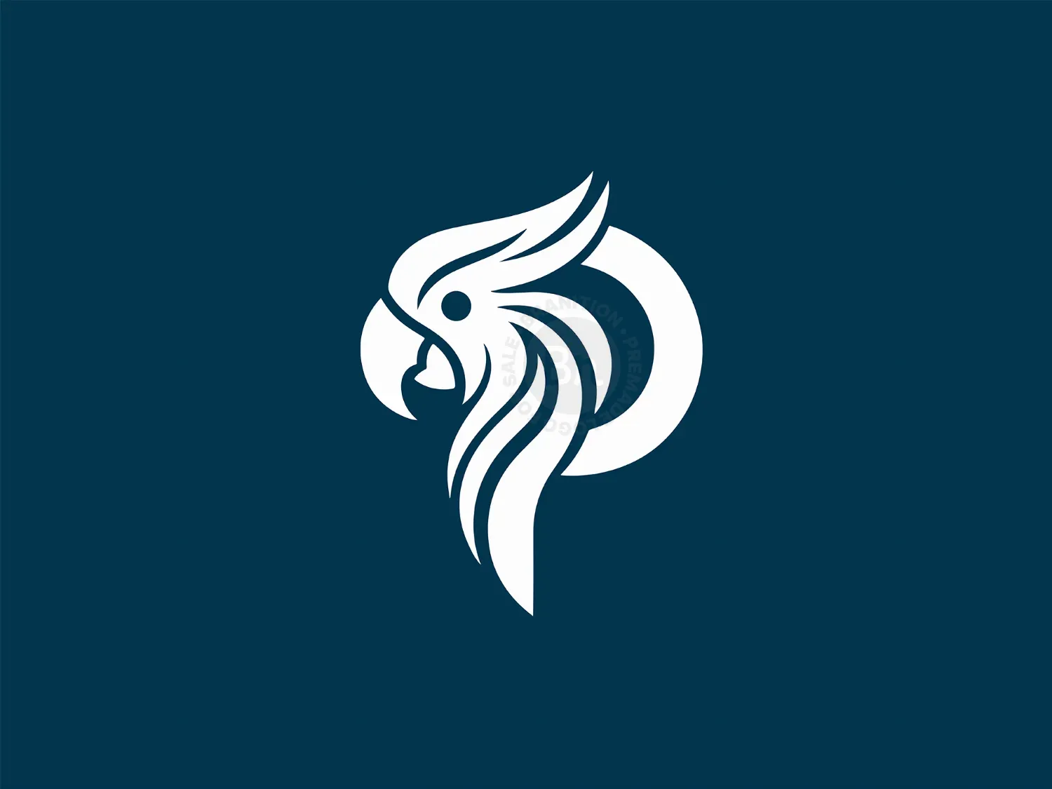 Modern Letter P With Parrot Head Logo