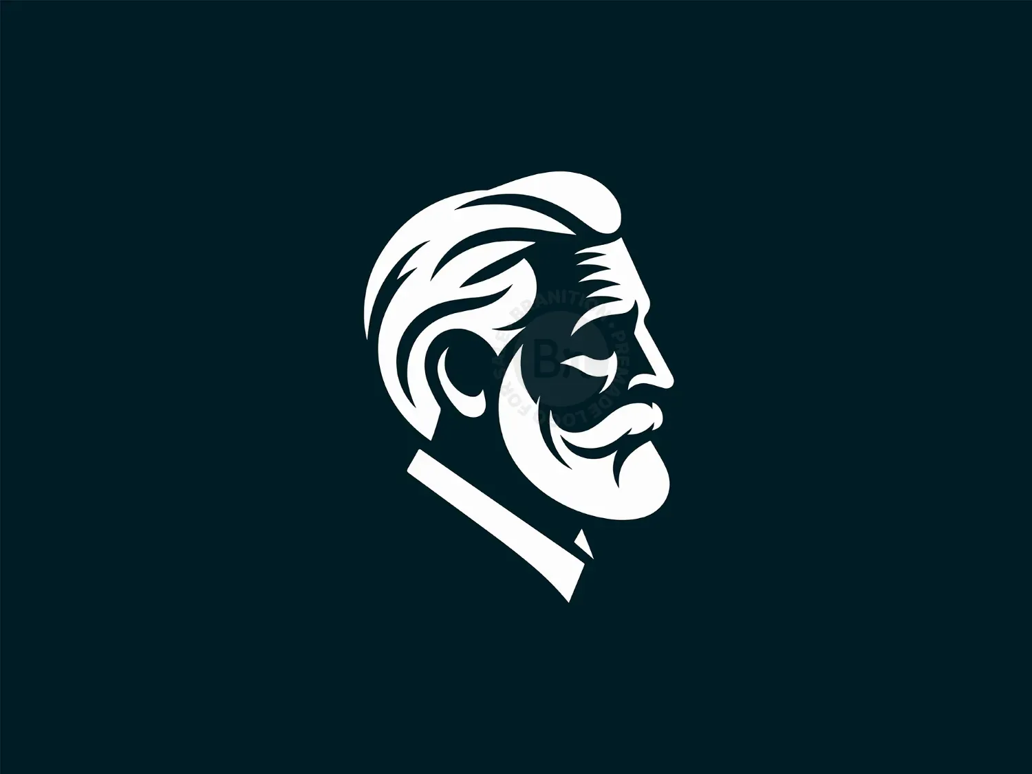 Abstract Old Man Head Logo
