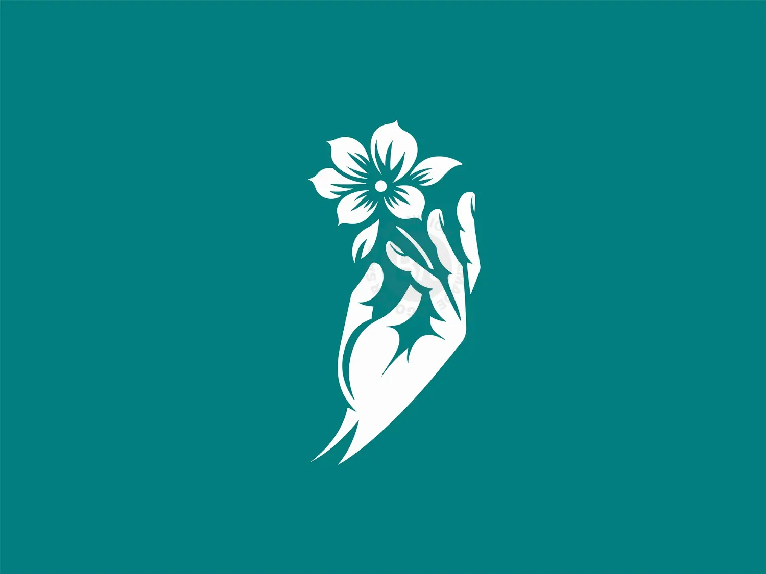 Modern And Elegant Hand With Flower Logo