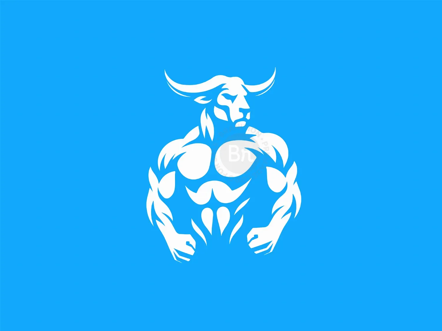Abstract And Elegant Minotaur Warrior Logo