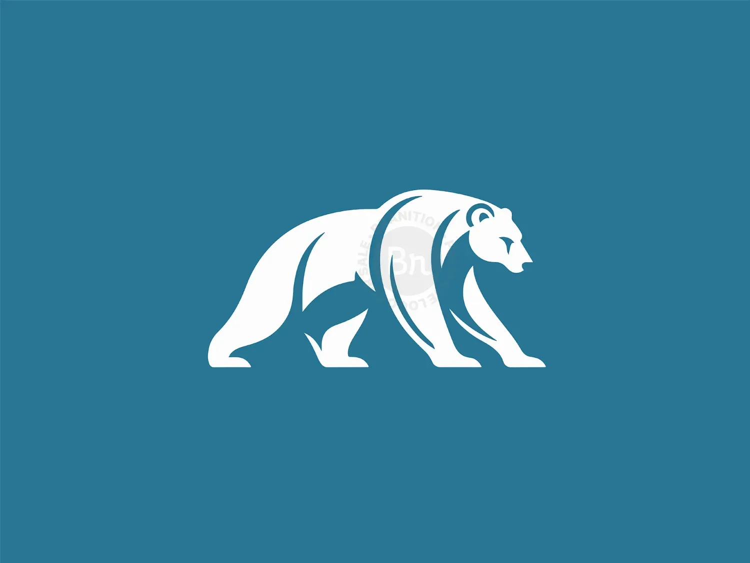 Modern And Elegant White Bear Logo
