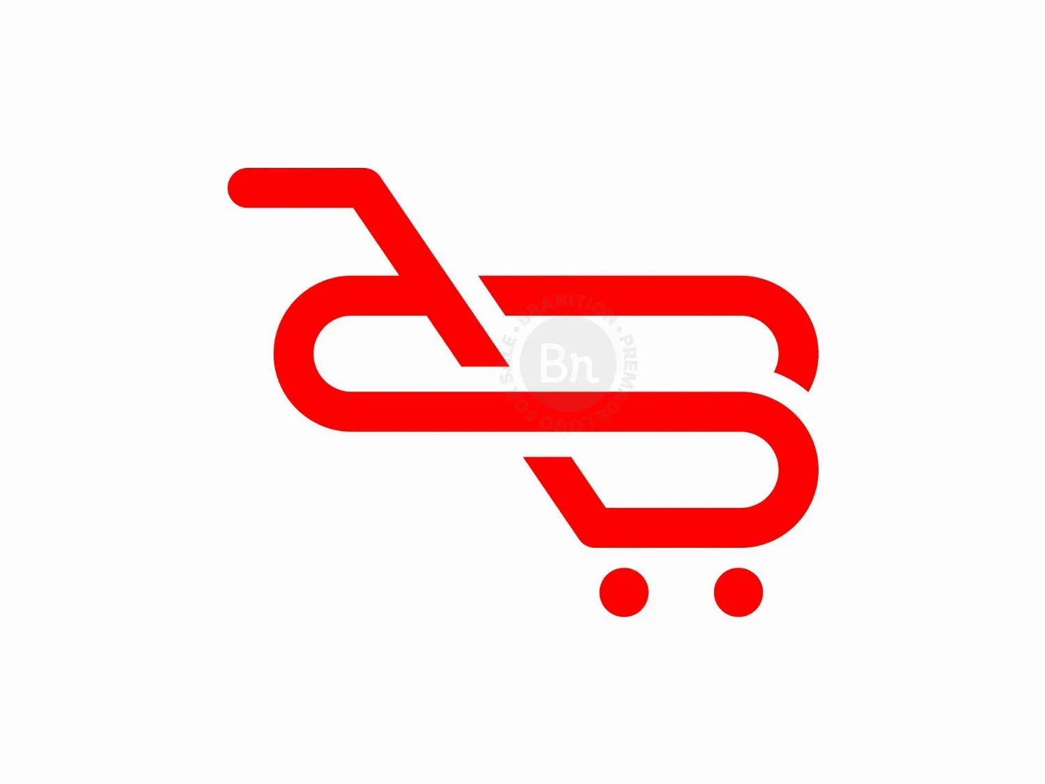 Letter SB Or BS Cart Shop Logo