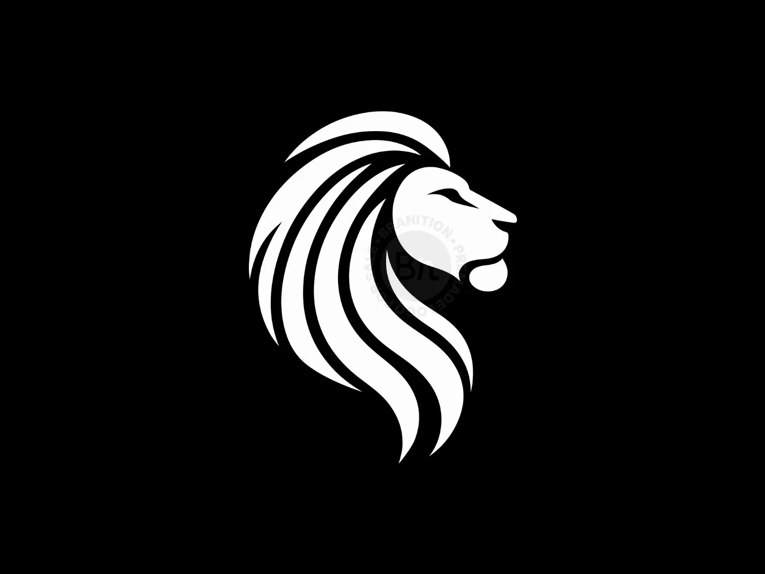 Elegant White Lion Head Logo