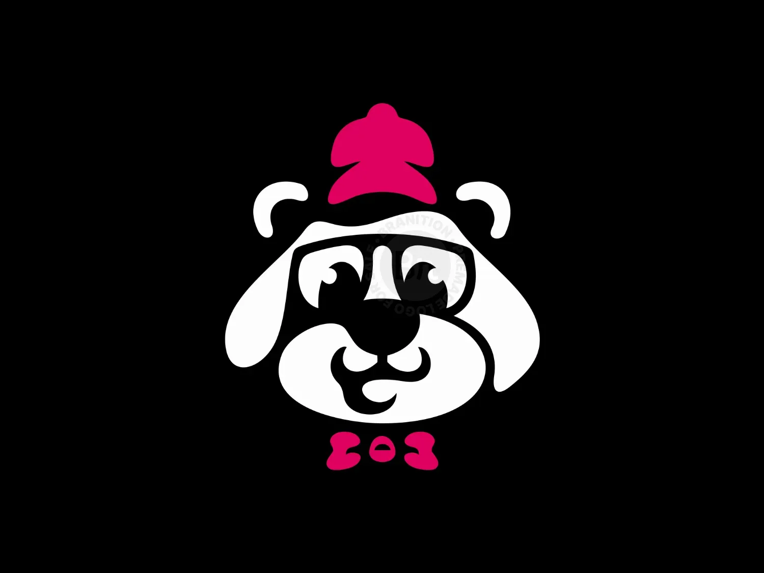Cute Bow Tie Bear Logo