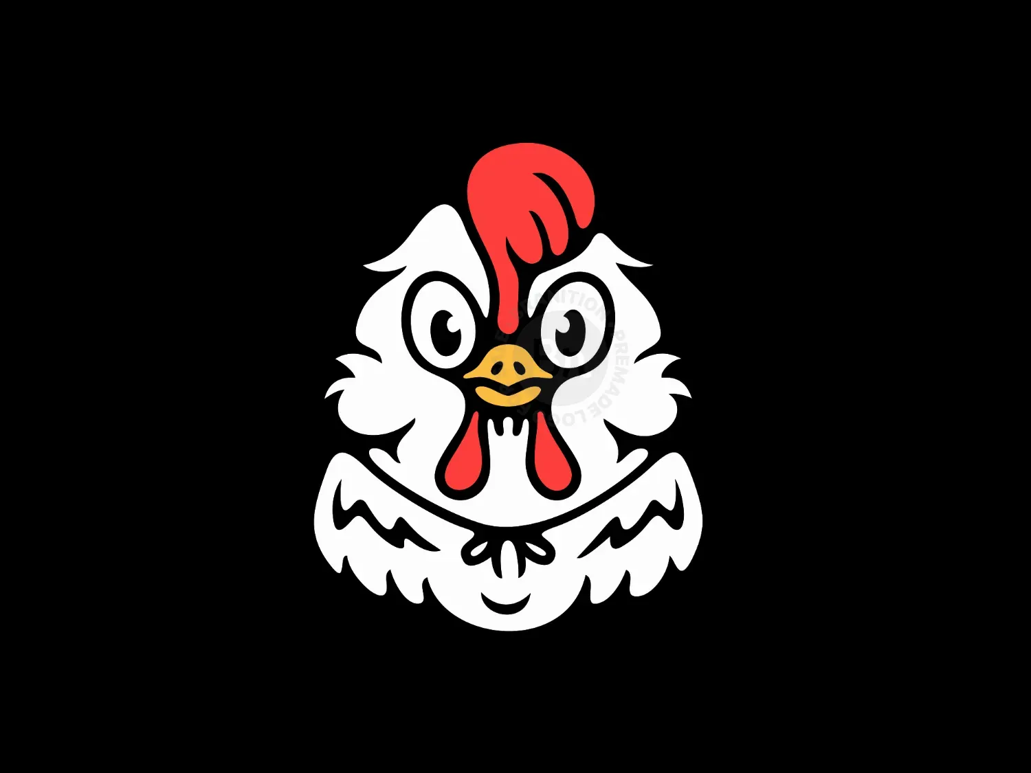 Cute Chicken Head Mascot Logo