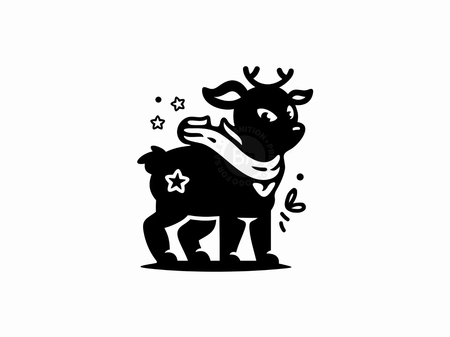 Deer Scarf Monochrome Star Logo