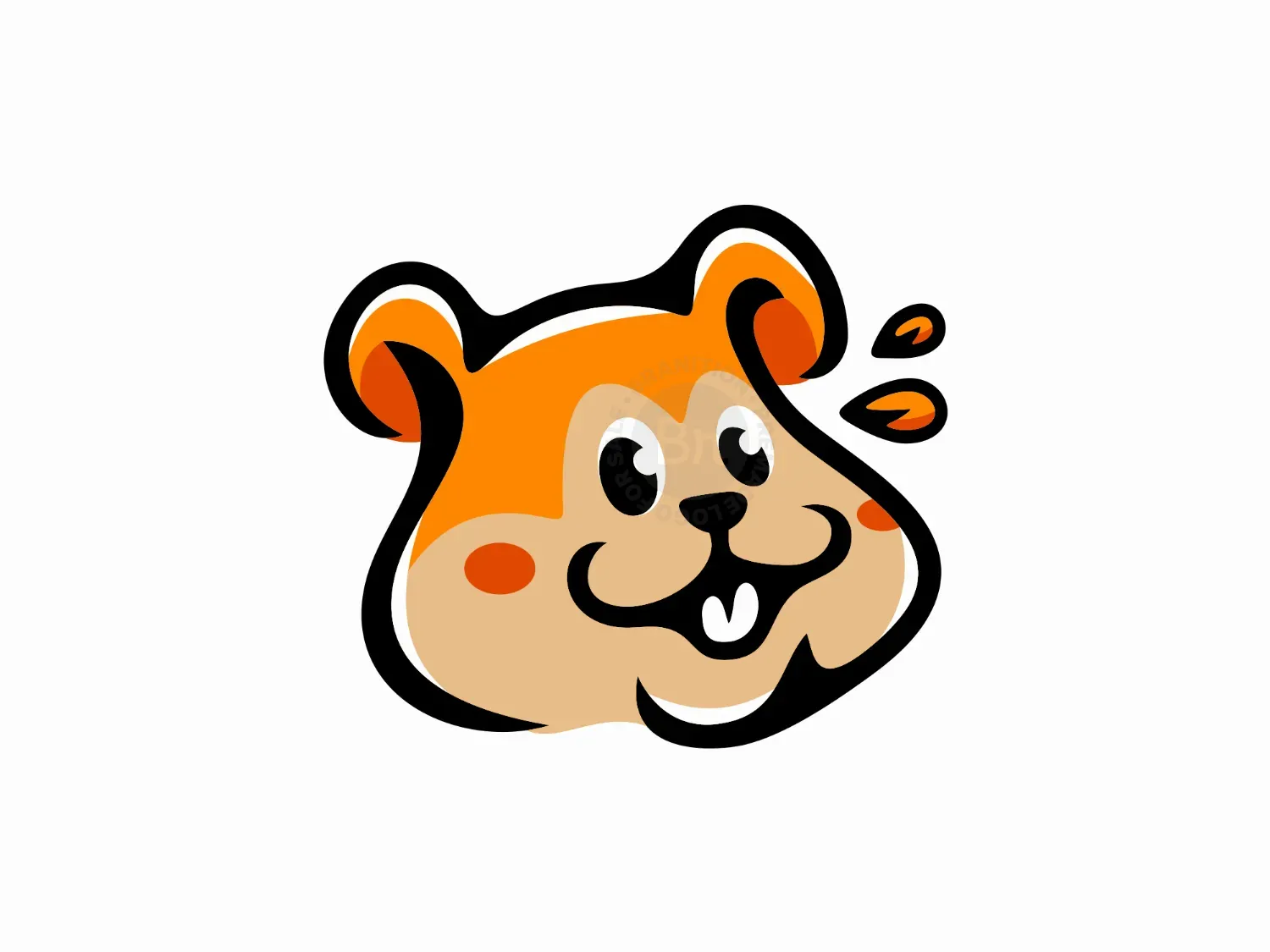 Cute Hamster Sunflower Seeds Logo