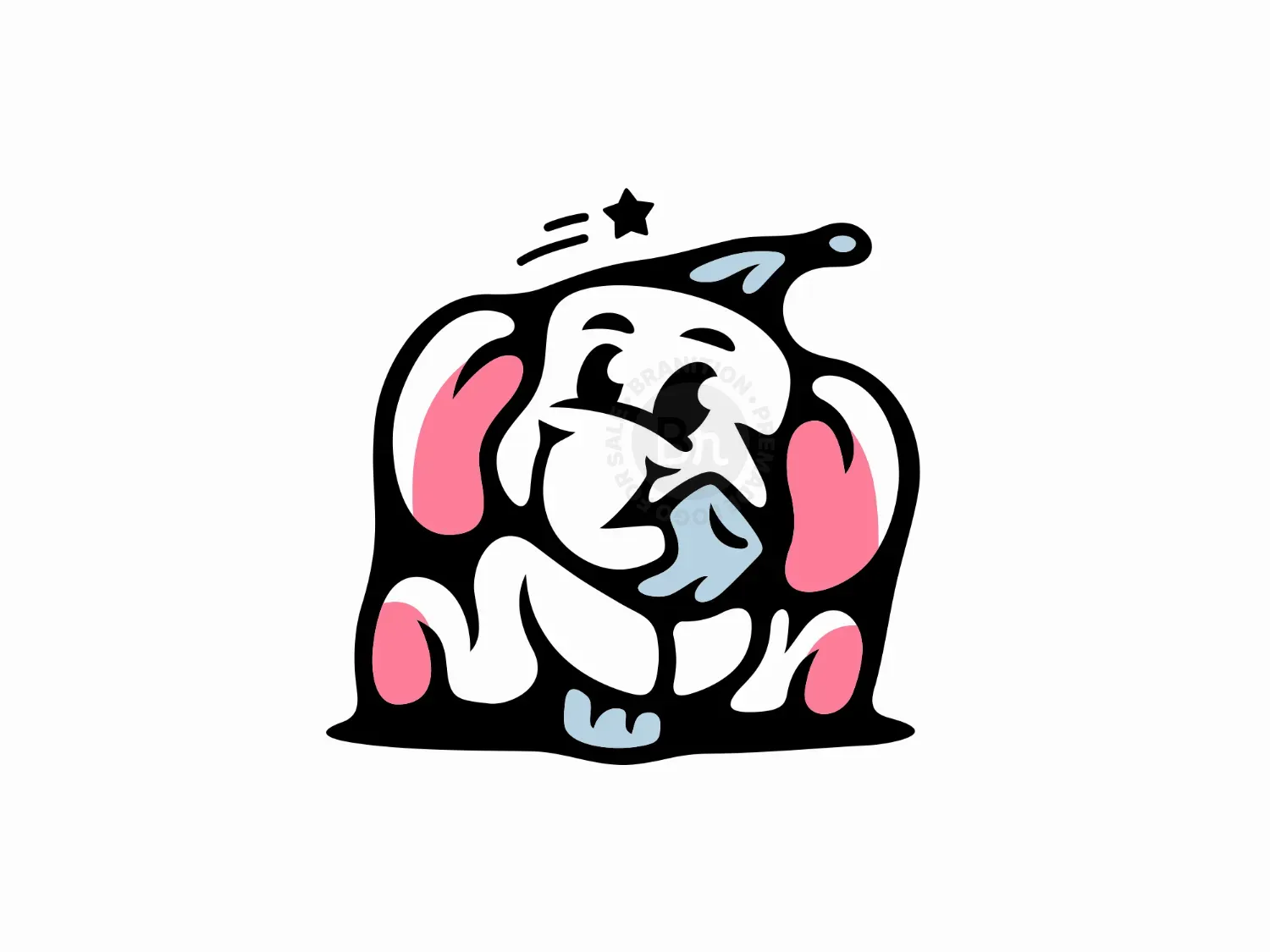 Baby Elephant Sleeping Bolster Logo