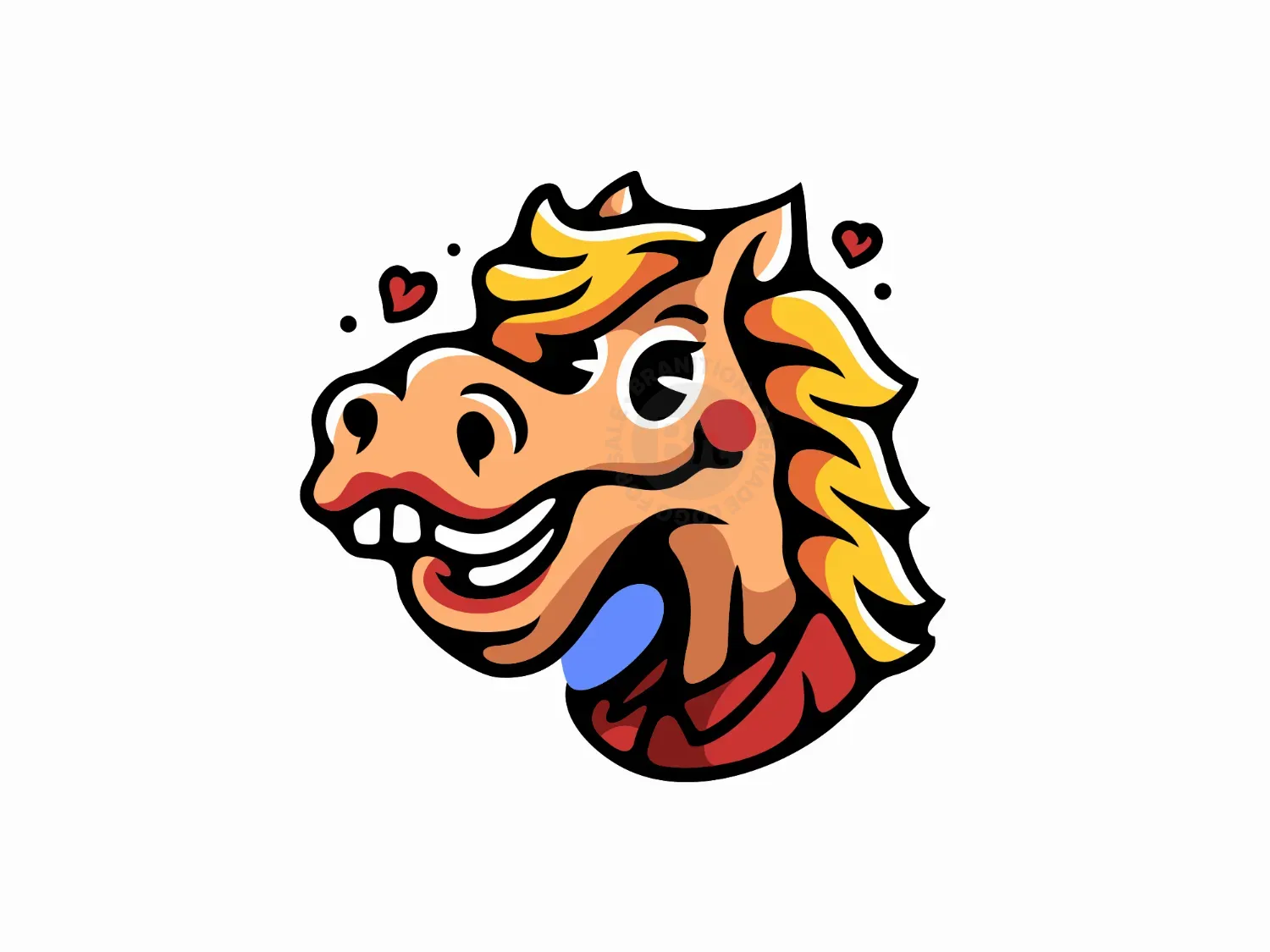 Beautiful Woman Horse Mascot Logo