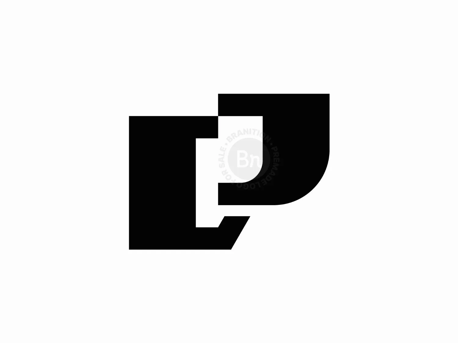 Minimalist P Or LJ Letter Logo