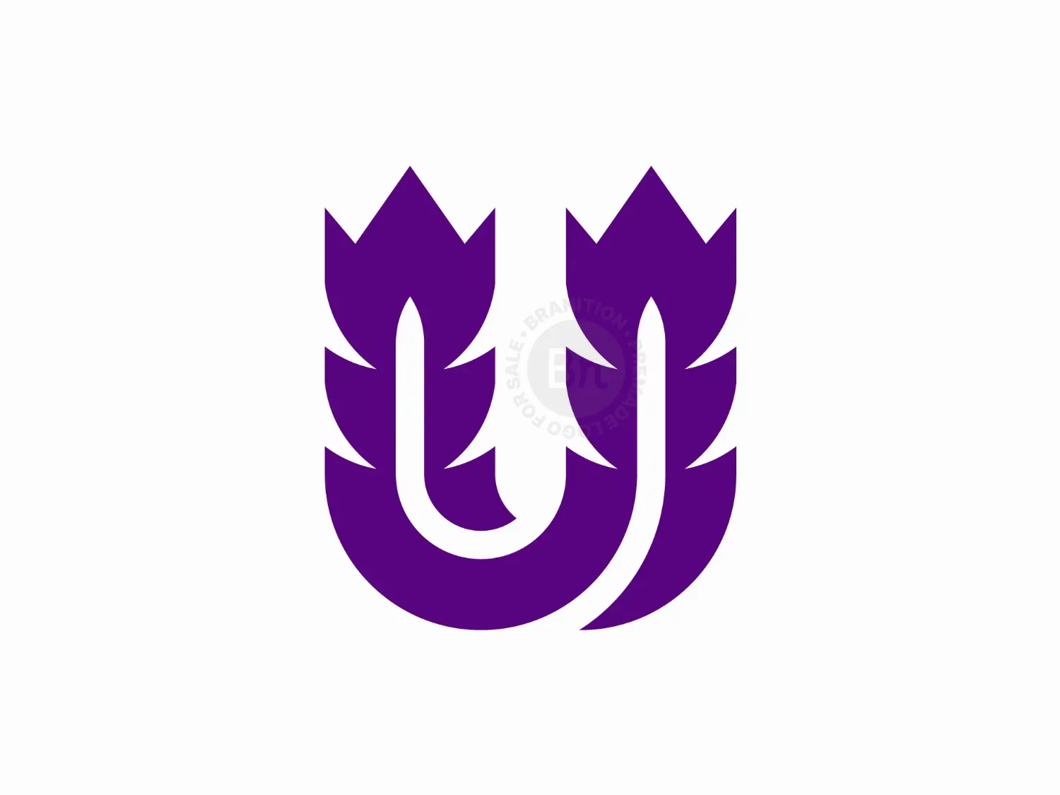 Flower U Letter Initial Logo