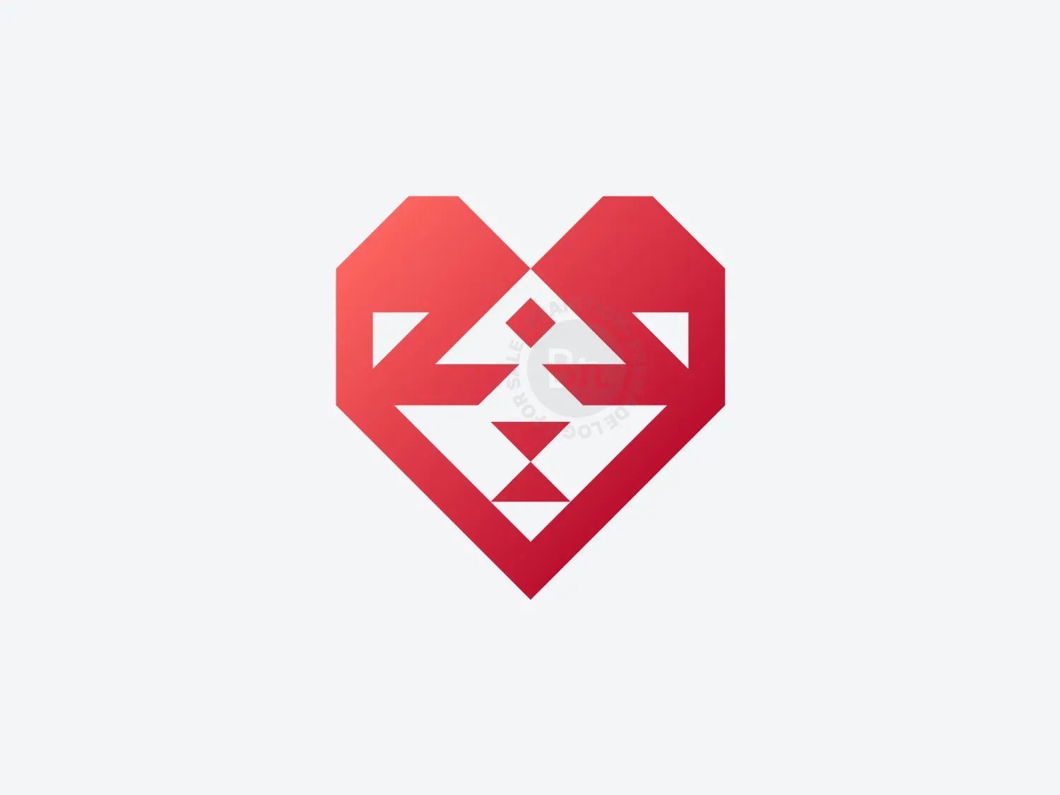 Lion Love Face Simple Logo