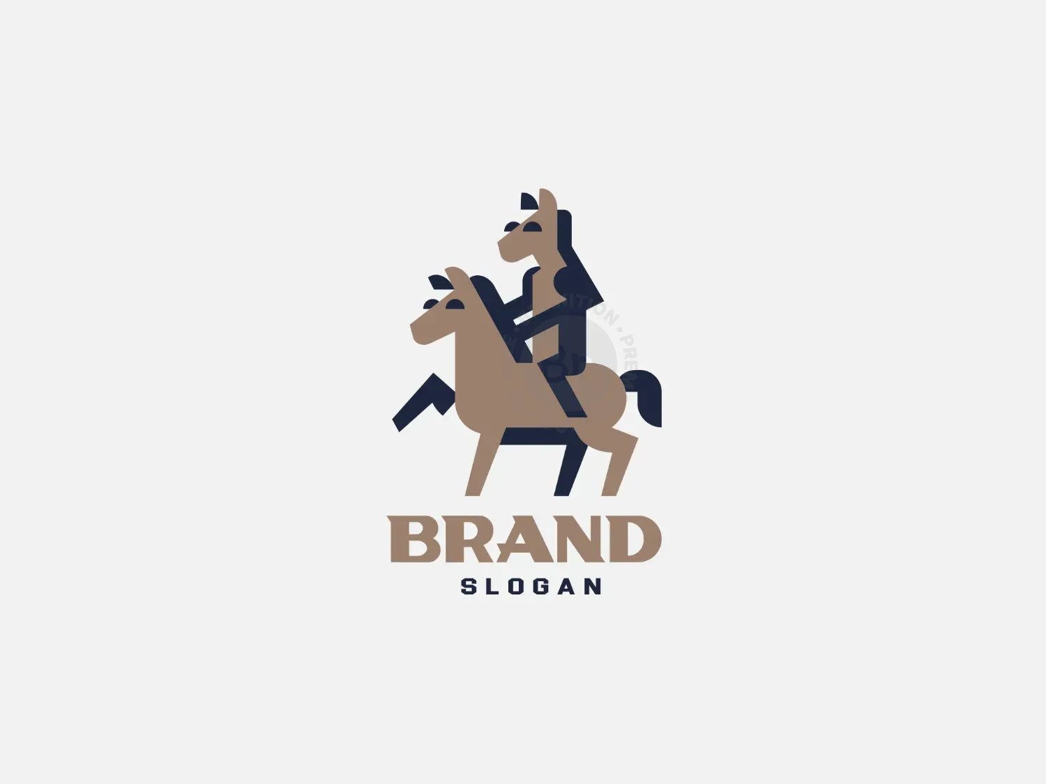 Horse Man Riding Horse Logo
