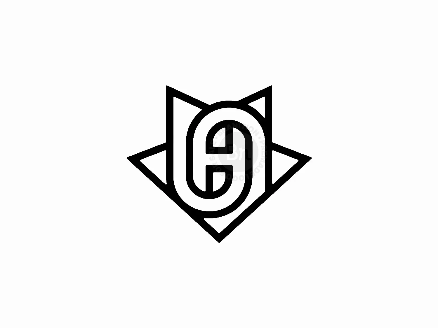 Letter H Fox Dynamic Line Logo