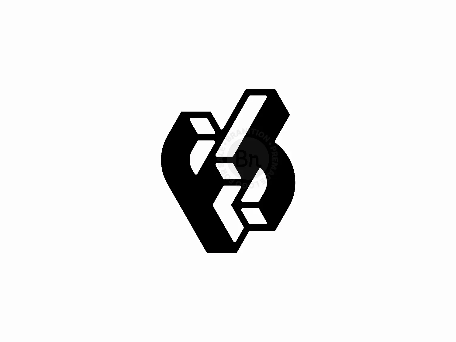 Letter FH Initial HF Geometric Logo