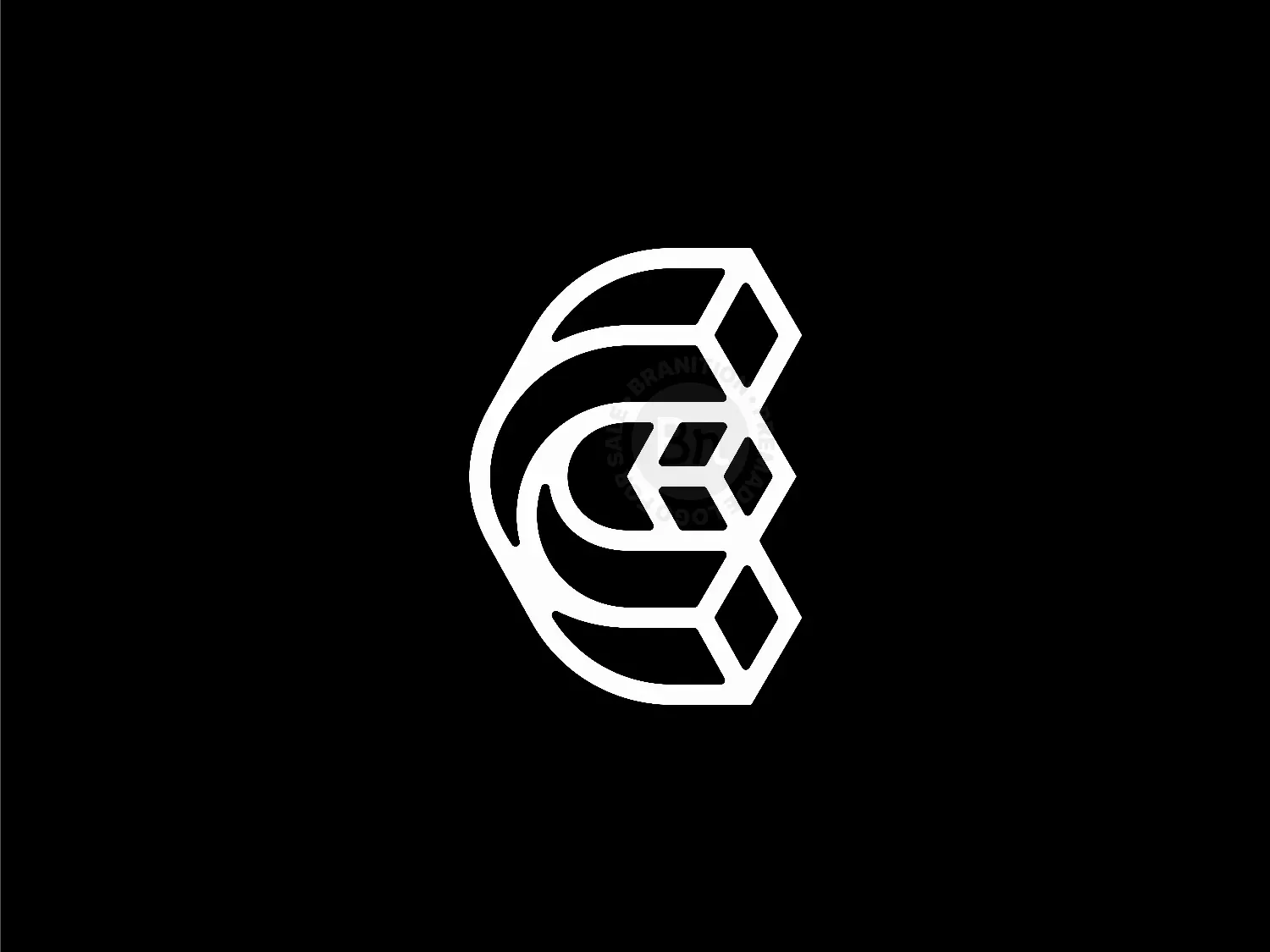Letter C Cube Geometric Logo
