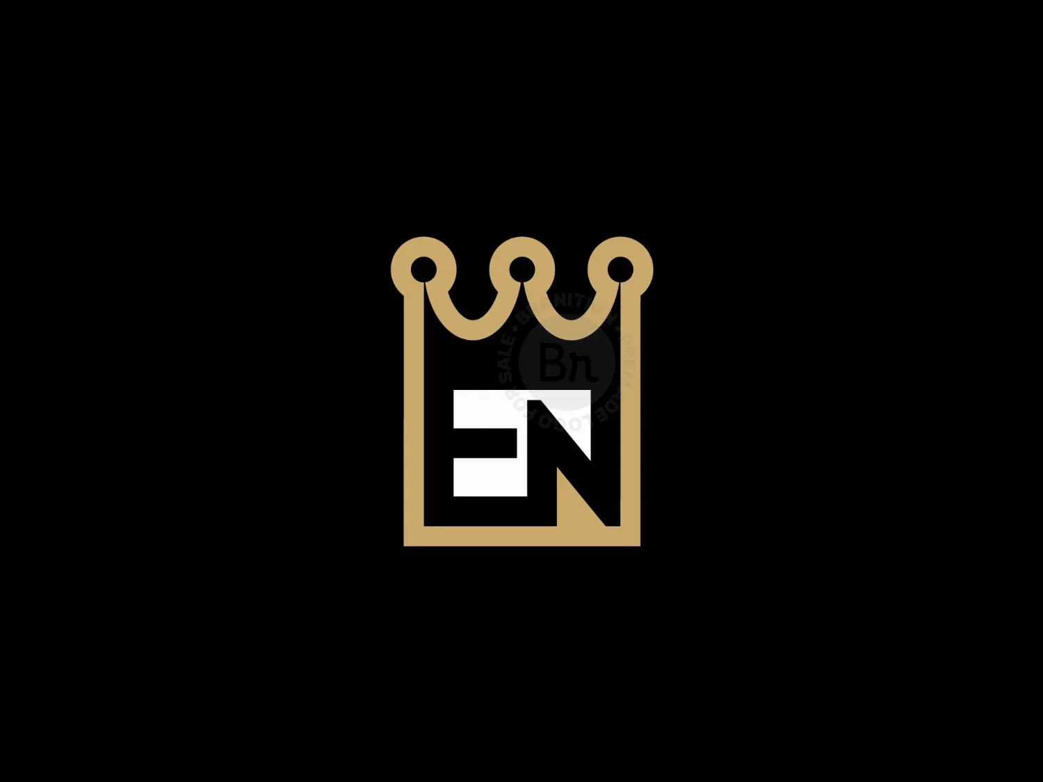EN Or NE Crown Monogram Logo For Sale
