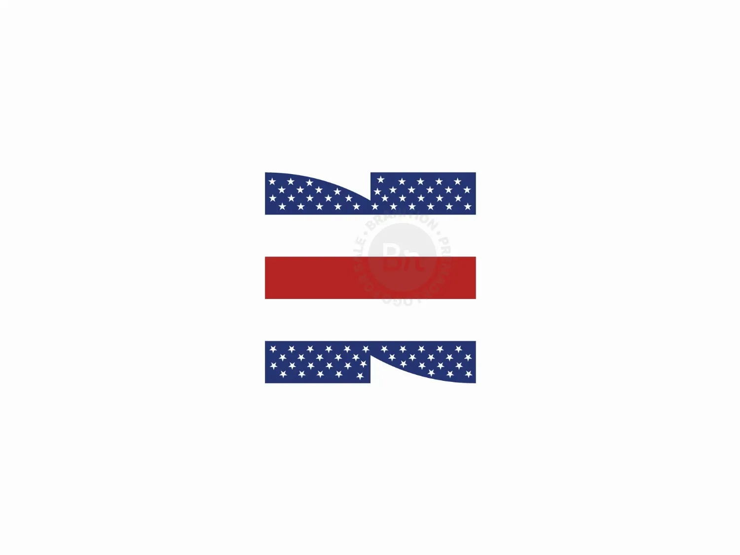En Ne American Flag Style Logo