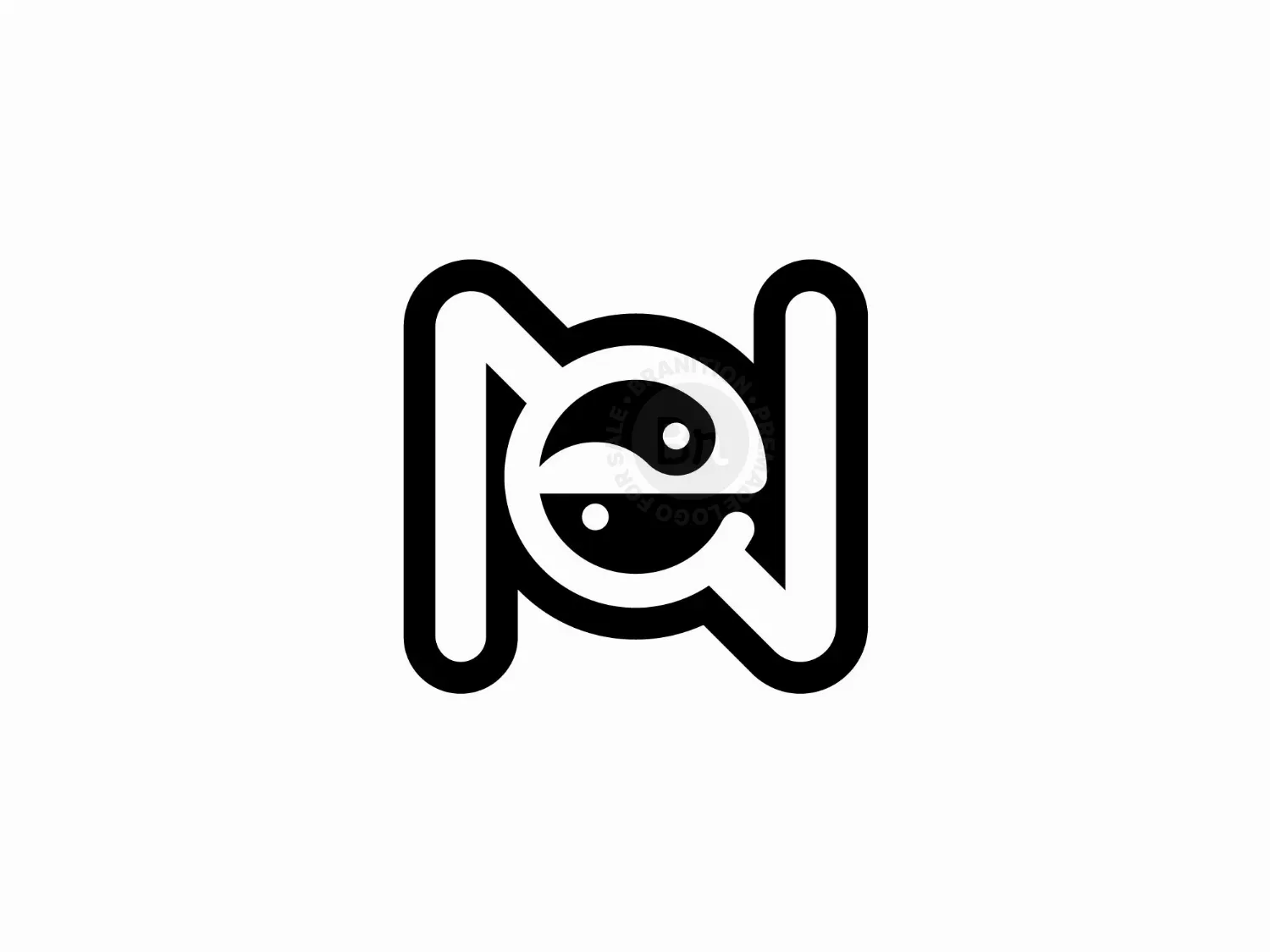 EN Or NE Yin Yang Monogram Logo For Sale