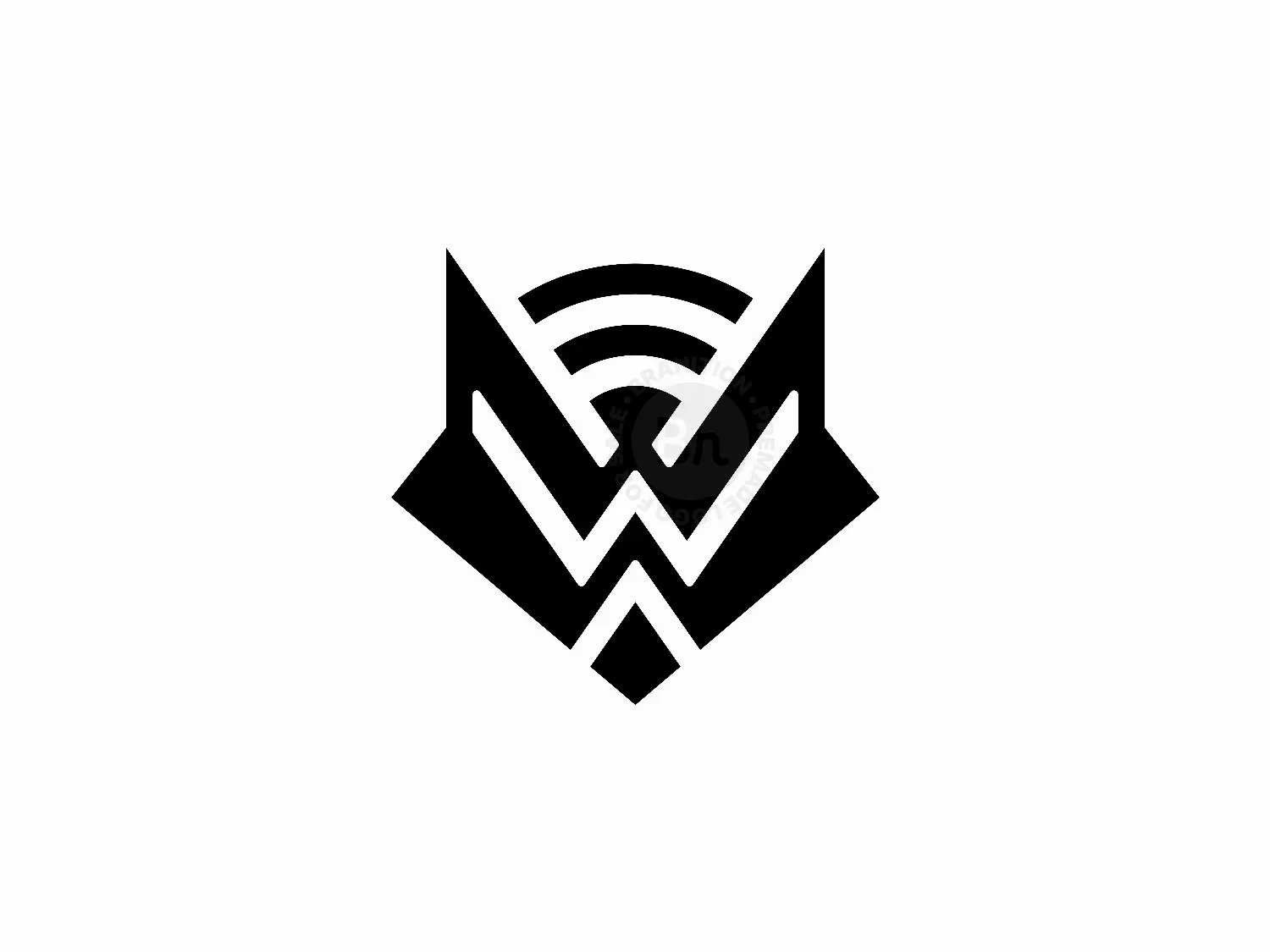 Letter W Fox Wi-Fi Logo