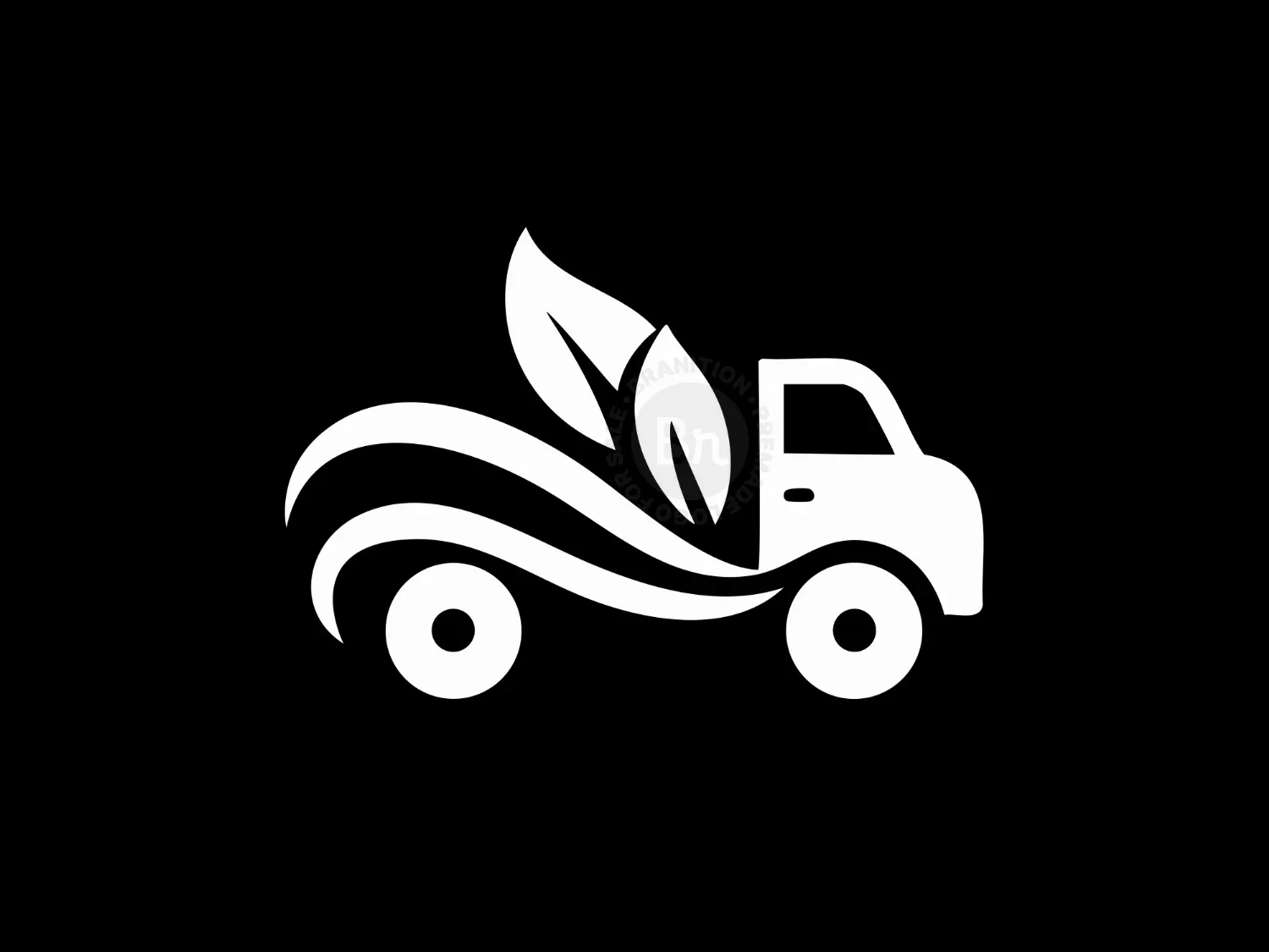 Abstract And Elegant Truck With Leaves Logo