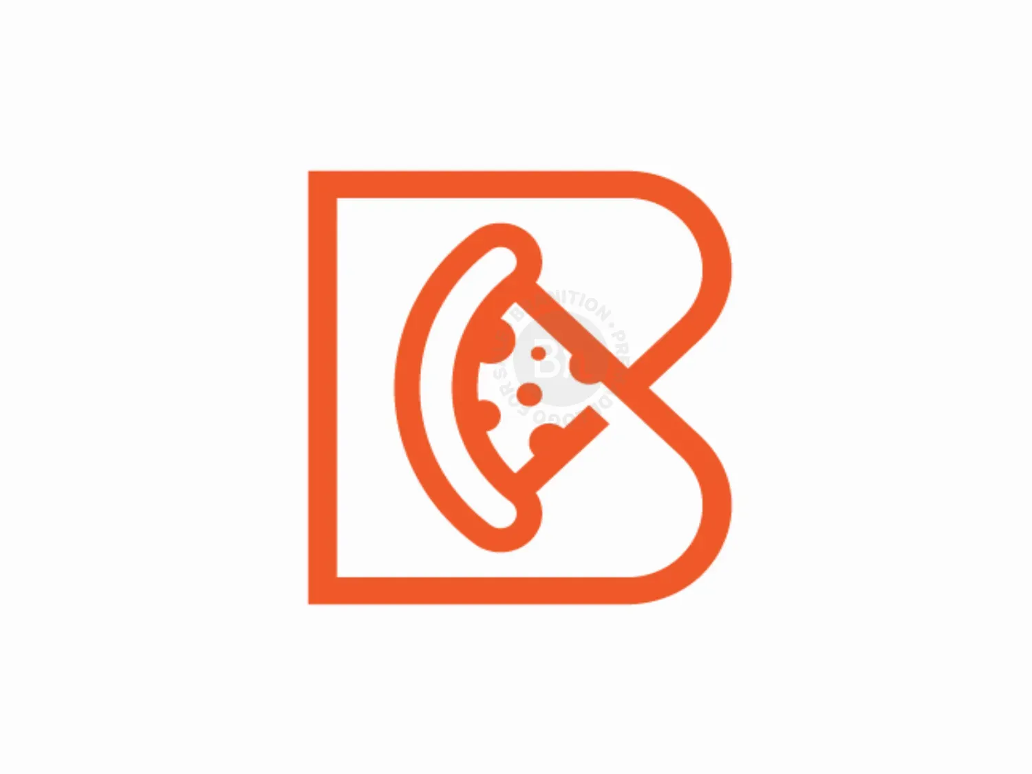Minimalist B Pizza Logo