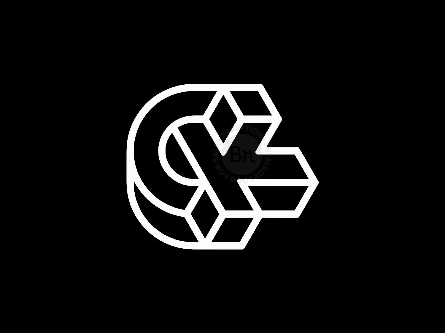 Letter CK Initial KC Isometric Logo