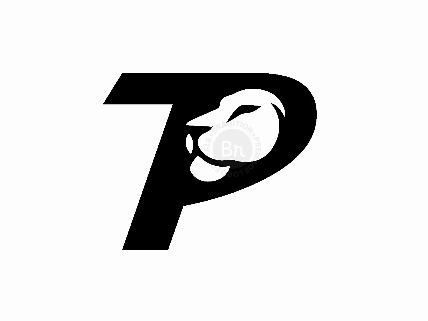 Modern Letter P With Lion Face Logo