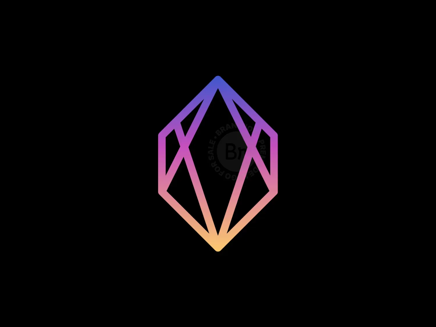 Minimalism Negative Space Gem Logo