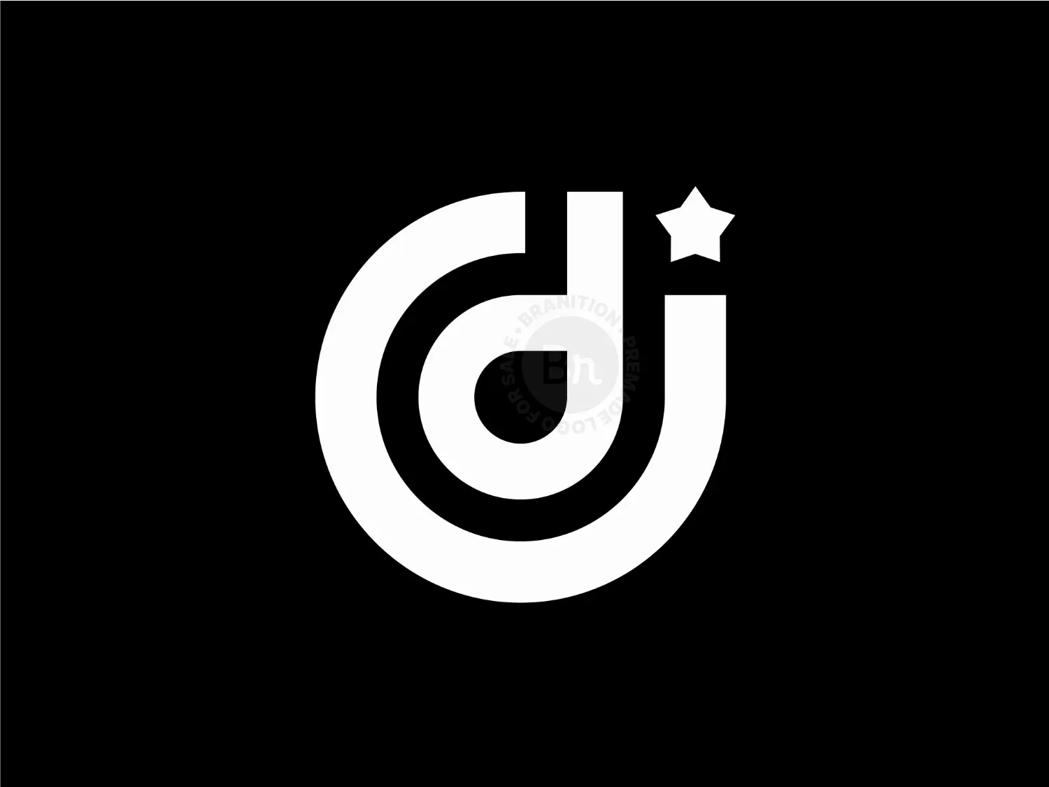 Simple DJ JD Letter Initial Logo