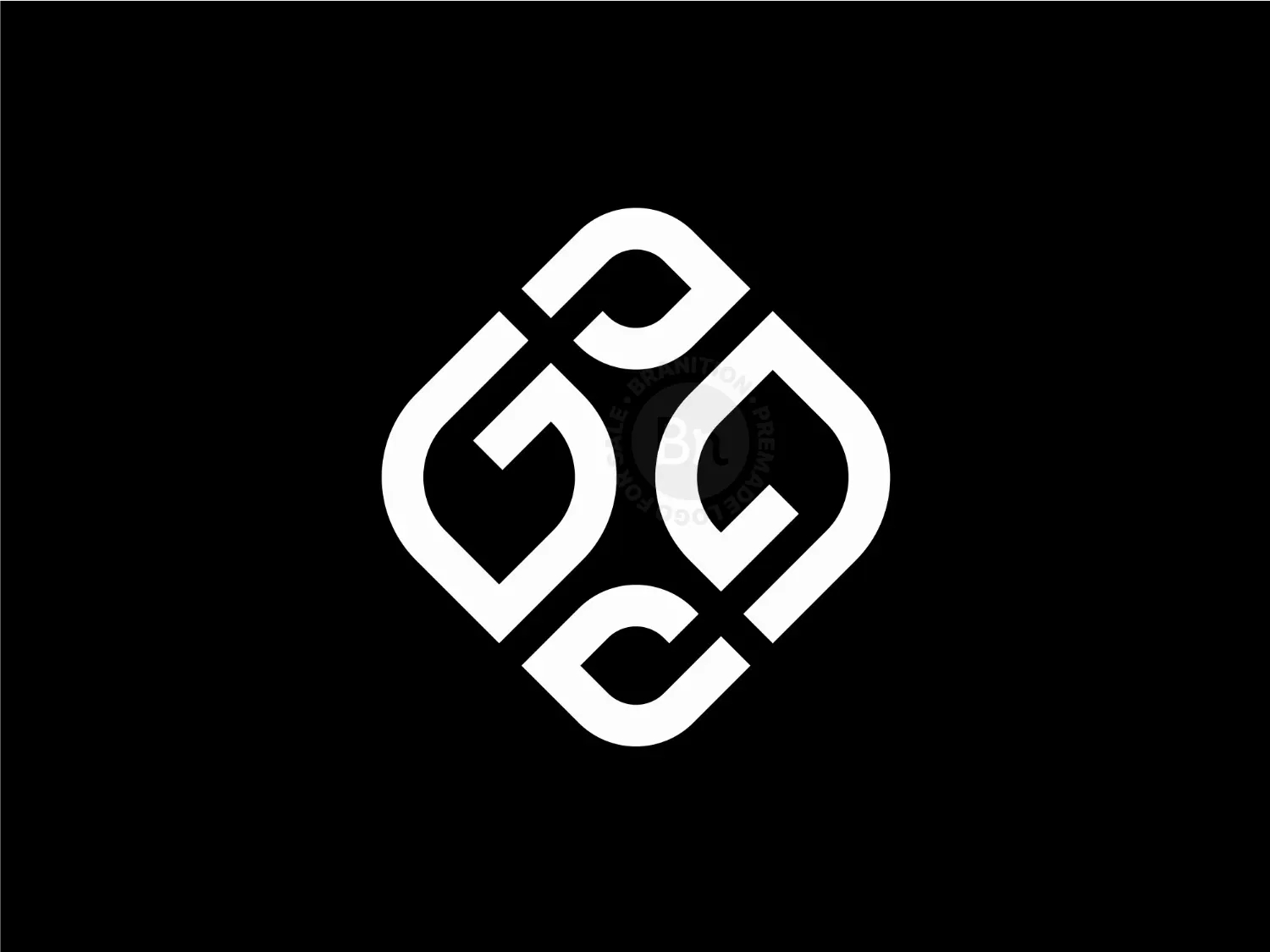 Simple Circular GP Letter Initial Logo