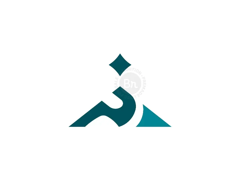 Abstract P Or Pm Mountain Logo