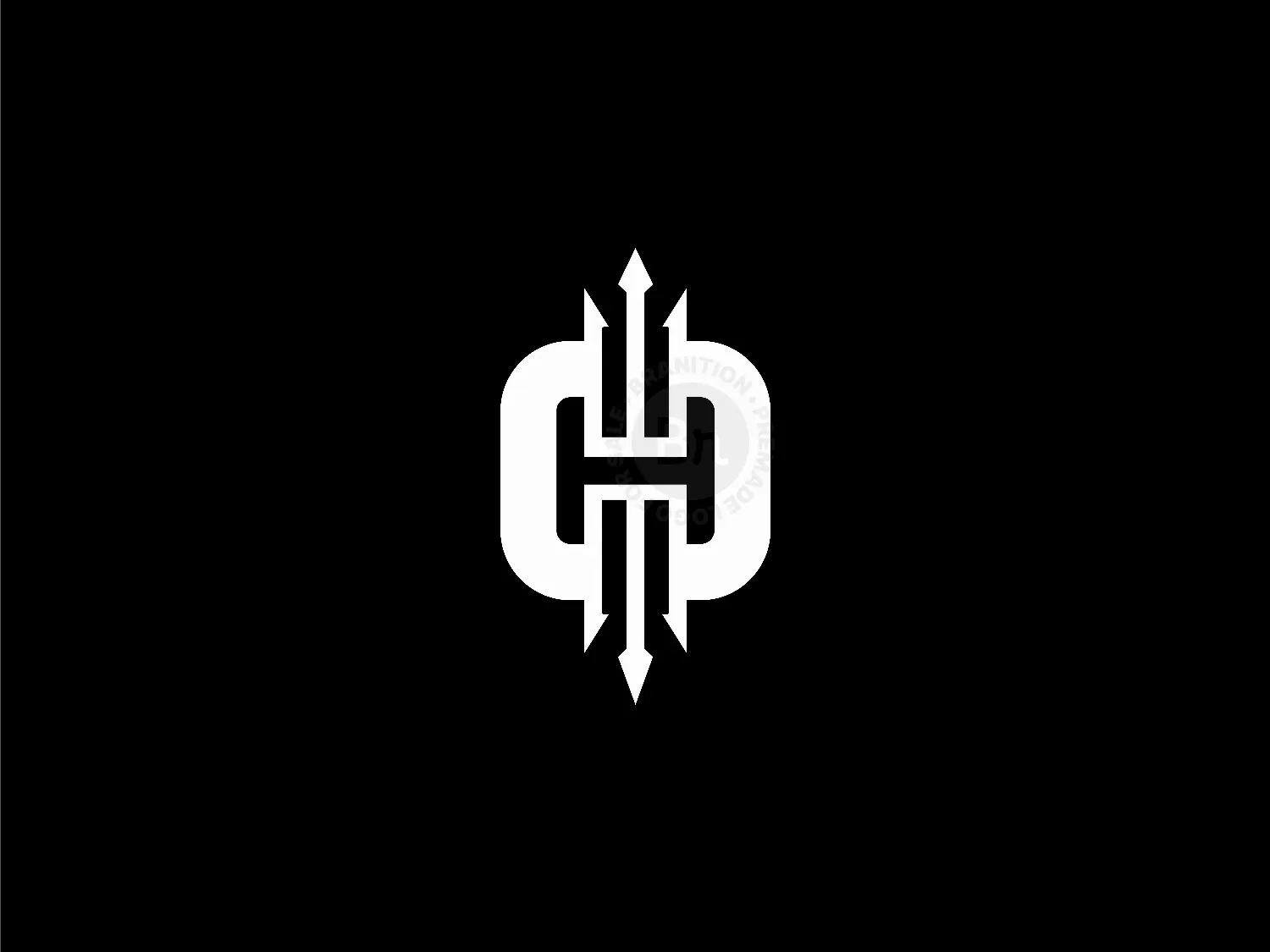 Letter H Trident Logo