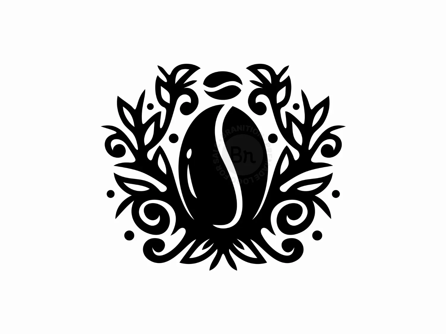 Coffee Bean Plant Logo